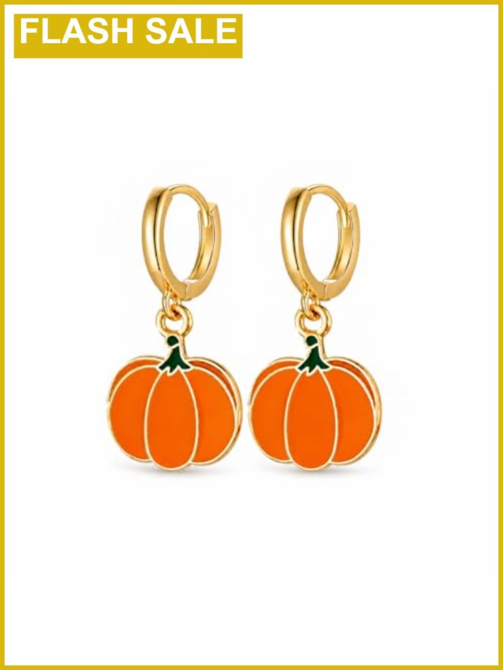 Pumpkin Dangle Earrings Gold Tone Hoop Lightweight Fall Jewelry